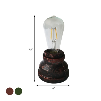 Metal Bare Bulb Table Light Industrial 1 Head Study Room Small Desk Lamp in Copper/Gold with Plug In Cord