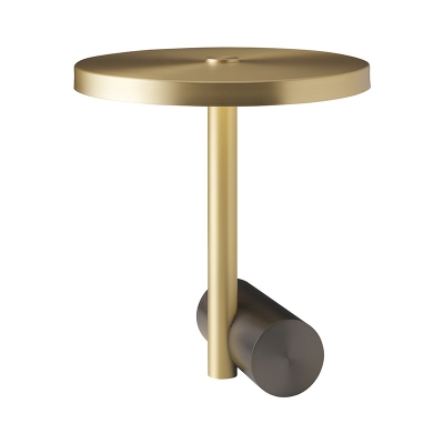 Metal Circular Table Light Modernist LED Small Desk Lamp in Gold for Living Room