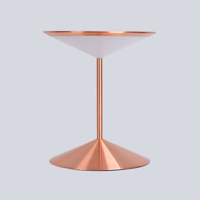 Modernism Wide Flare Nightstand Lamp Acrylic LED Reading Book Light in Rose Gold