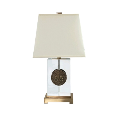 Pagoda Table Light Modernism Fabric 1 Head Small Desk Lamp in Gold for Dining Room