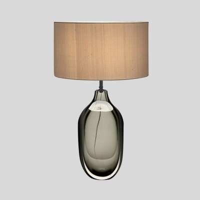 Urn Shape Desk Light Modernist Hand-Cut Crystal 1 Head Night Table Lamp in Khaki