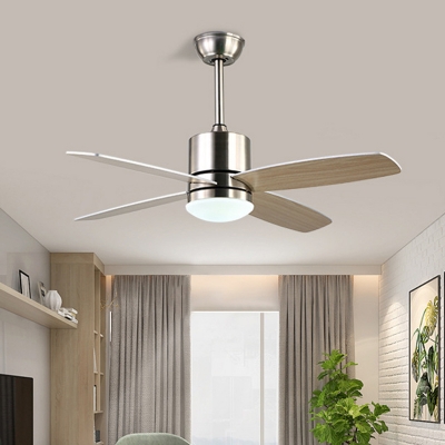 42 Wide Nickel Led Ceiling Fan Lamp, Cylinder Ceiling Fan