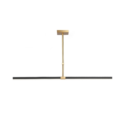 Black and Gold Linear Down Lighting Minimalist LED Metal Hanging Lamp Kit for Office