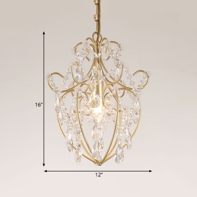 Champagne Gold Heart Pendant Light 1/3 Light Luxurious Metal Chandelier for Living Room