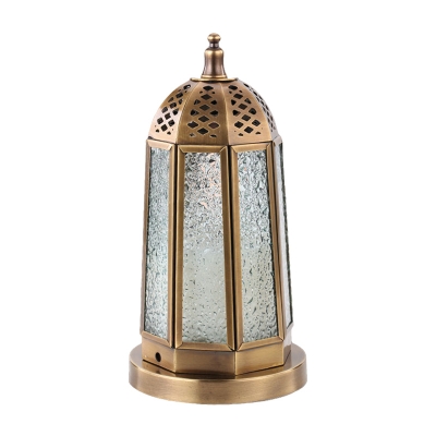 Metal Brass Night Table Lamp Lantern 1 Head Arabian Nightstand Lighting for Study Room
