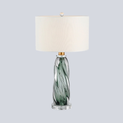 Straight Sided Shade Task Lighting Modernism Fabric 1 Head Reading Lamp in White