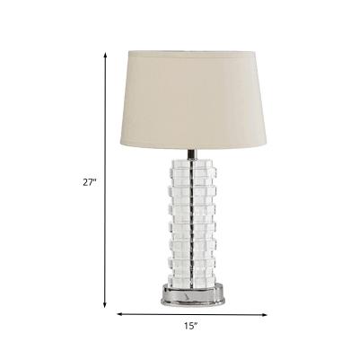 1 Head Tiered Reading Light Contemporary Hand-Cut Crystal Small Desk Lamp in White