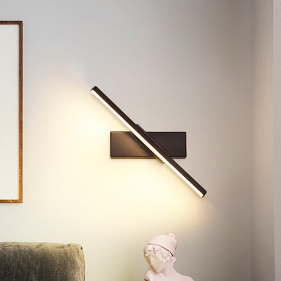 Acrylic Slim Linear Wall Mount Sconce Minimalist White/Black LED Wall Lighting in Warm/White Light