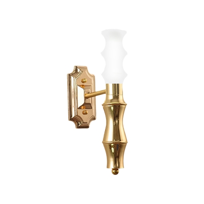 Bamboo Shape Wall Sconce Modern Metallic 1-Light Brass Wall Mount Light Fixture for Living Room