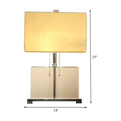 Rectangular Desk Lamp Modern Fabric 10.5