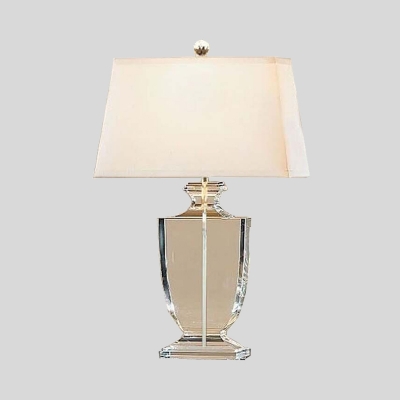 1 Head Urn-Shaped Table Lamp Modernism Clear Crystal Reading Book Light in White