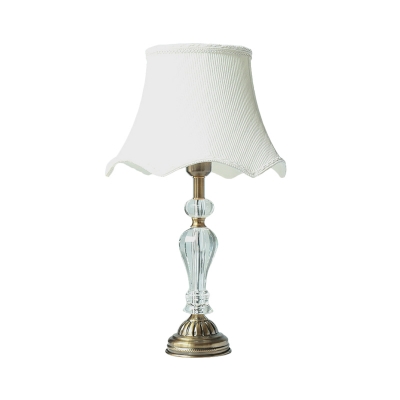 Contemporary Flared Task Lighting Fabric 1 Head Reading Lamp in Gold for Bedroom