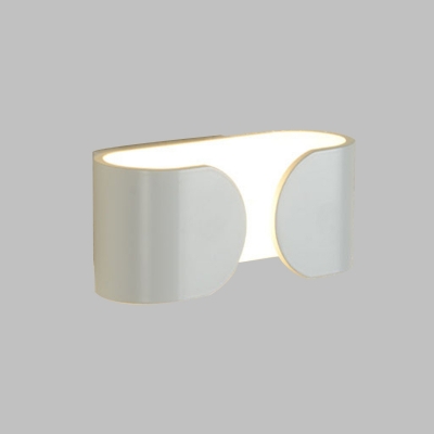 Curved Rectangle Sconce Light Fixture Aluminum LED White Wall Mount Lamp for Corner in White/Warm Light