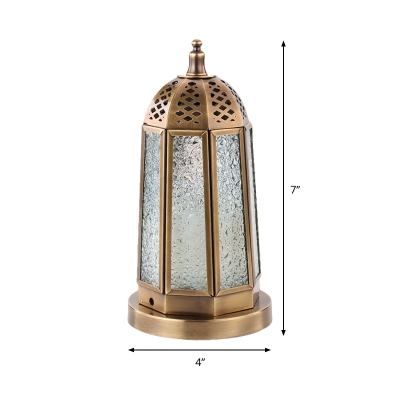 Metal Brass Night Table Lamp Lantern 1 Head Arabian Nightstand Lighting for Study Room