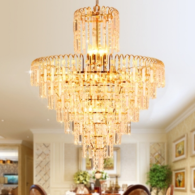 Metal Fireworks Pendant Light Luxurious Style Chandelier in Gold with Glamorous Crystal for Hotel