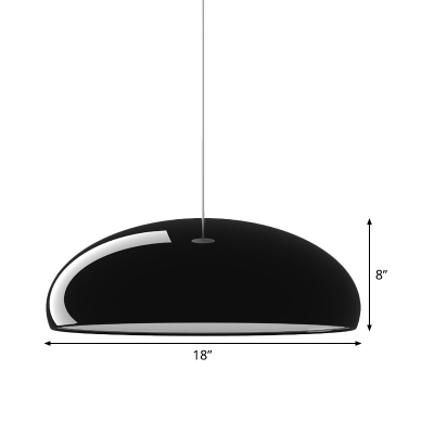 Modernist 1 Head Pendant Light with Aluminum Shade Black Bowl Hanging Ceiling Lamp