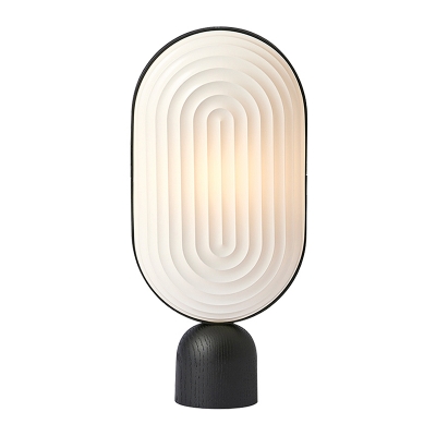 Resin Oblong Table Lamp Modernist LED White Task Lighting with Black Marble Base