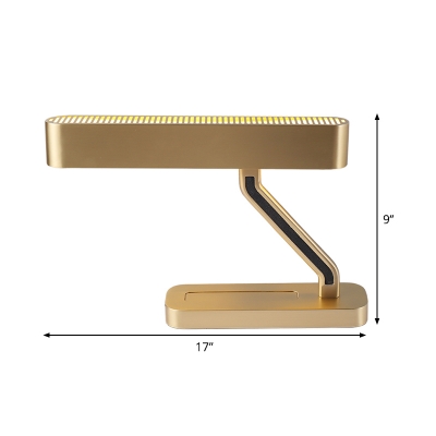Contemporary LED Task Lighting Gold Oblong Reading Book Light with Metal Shade