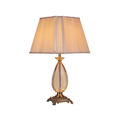 Fabric Pagoda Desk Lamp Modernist 1 Bulb Beige Reading Book Light for Living Room