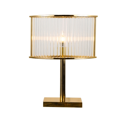 1 Head Laser Cut Table Lamp Contemporary Clear Crystal Reading Book Light in Gold