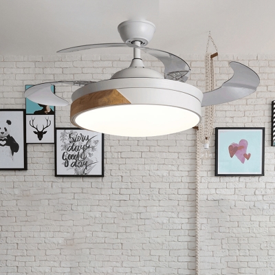 Acrylic White Pendant Fan Lamp Circular 36