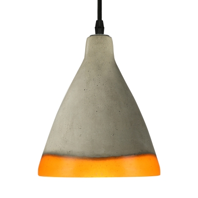 Cement Style Frosted Glass Single Light Pendant Light in Grey Finish