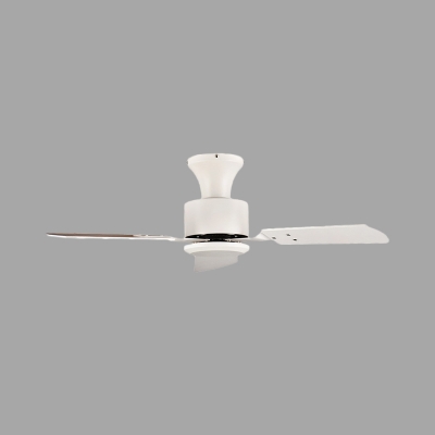 Circular Living Room Fan Light Modernist Acrylic LED White Semi Flush Mount Lighting with 3 Blades, 32