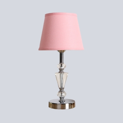 Cone Shade Fabric Task Light Modernist 1 Head Pink/Beige Reading Lamp with Metal Base
