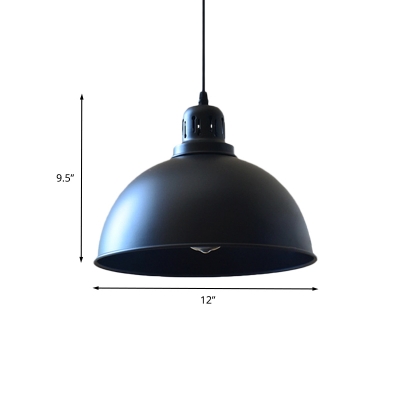 Metal Black Down Lighting Dome 1 Bulb 6