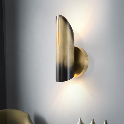 Traditionalism Pointed/Cylinder Wall Mount Lamp 1 Head LED Metal Surface Wall Sconce in Yellow