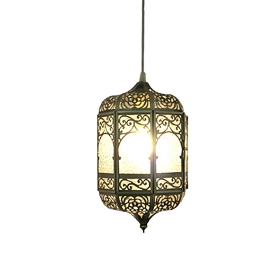 1 Head Pendant Lighting Traditional Multifaceted Metal Hanging Light Fixture in Brass