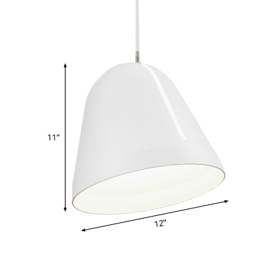 Dome Hanging Light Fixture Modern Aluminum 1 Light Matte White Pendant Ceiling Lamp
