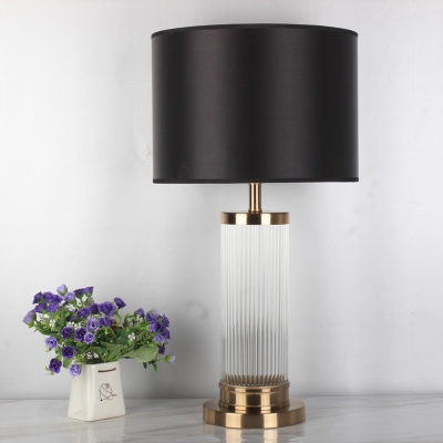 Fabric Shaded Task Lighting Modernism 1 Bulb Small Desk Lamp in Gold for Bedroom