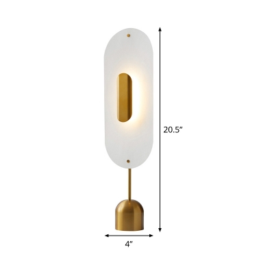 LED Oblong Reading Light Contemporary Acrylic Nightstand Lamp in Gold for Bedroom