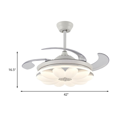 Modern Flower Pendant Fan Lamp LED 42