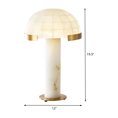 Modernism Bowl Nightstand Lamp Marble 1 Bulb Reading Book Light in White for Bedroom