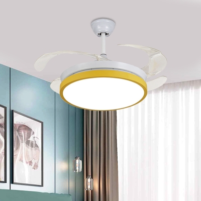 Round Living Room Semi Flush Lamp Acrylic 42.5
