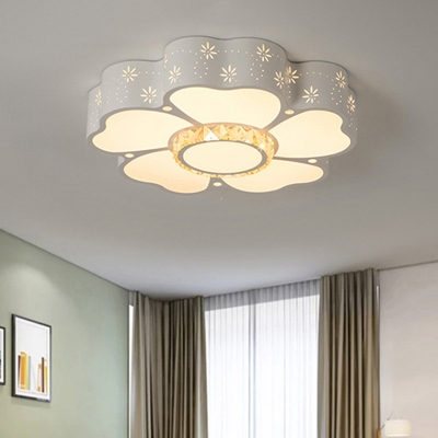 Iron Floral Shape Flushmount Lighting Modern LED White Flush Mount Lamp in Warm/White Light for Dining Room