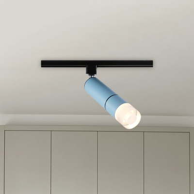 Metallic Tubular Semi Flush Spotlight Modernist LED Flush Mount Lamp Fixture in White/Pink/Blue for Clothes Shop