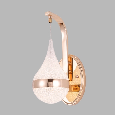 Waterdrop Corridor Sconce Light Fixture Acrylic LED Contemporary Wall Mount Lamp in Gold