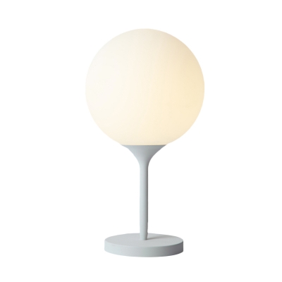 White Spherical Table Lighting Contemporary 1 Head Opal Glass Nightstand Light Nightstand Lamp for Bedside