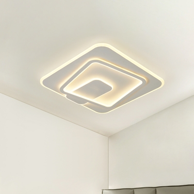 Acrylic Squared Note Shape Flush Ceiling Light Modernism LED White Flush Mount Lamp in Warm/White Light