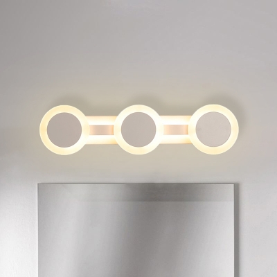 Modernist Round Wall Vanity Light Acrylic 16
