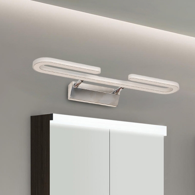 Adjustable Linear Vanity Wall Sconce Simplicity Acrylic White LED Wall Mount Lamp for Bathroom