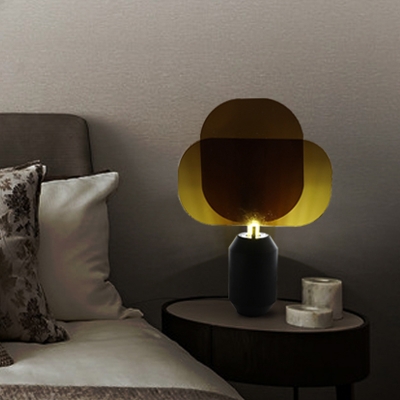 Elliptical Acrylic Night Table Lamp Minimalism LED Black Nightstand Lighting for Bedroom