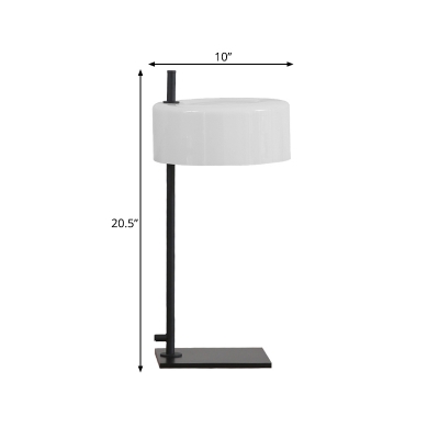 Metal Cylinder Night Lighting Postmodern 1 Head White Nightstand Lamp for Living Room