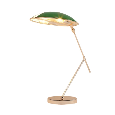 Metallic Balance Arm Study Lamp Modern Style 1 Light Reading Book Light in Green with Dome Shade