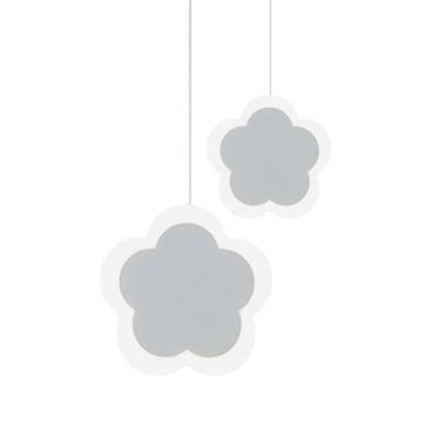 White Flower Multi Light Pendant Modern LED Acrylic Hanging Ceiling Lamp in Warm/White Light