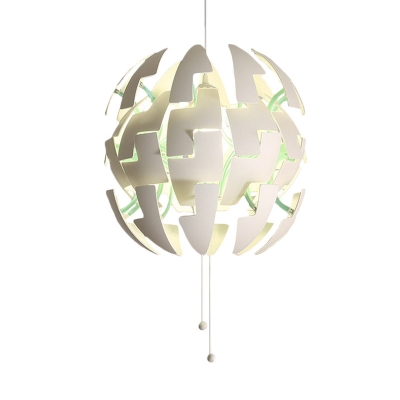Contemporary 1 Light Hanging Light Kit White Blossom Pendant Ceiling Lamp with Acrylic Shade, Pull Chain