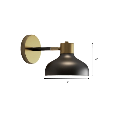 Farmhouse Barn Wall Sconce 1-Head Metal Wall Mounted Lamp in Black with Plug In Cord